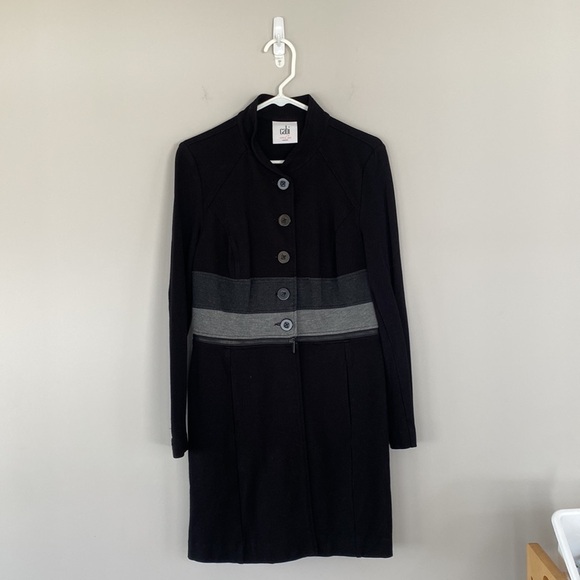 Cabi 3176 Small Black Grey Convertible Zip Off Ponte Long Cropped Jacket - Picture 5 of 9